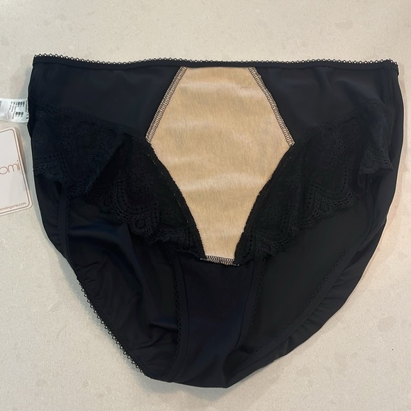 Elomi Womens 2 Pair Briefs XL Black & Dune Floral Lace Tummy Control EL4285 NWT - Picture 13 of 14